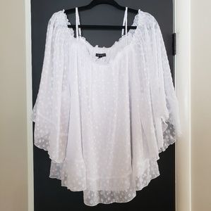 Lane Bryant White Chiffon Blouse